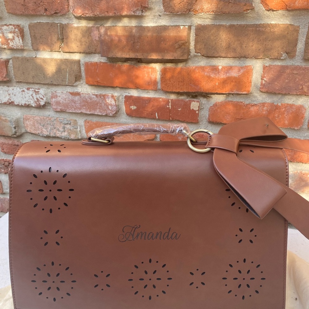 Brown Handbag with Bow Detail